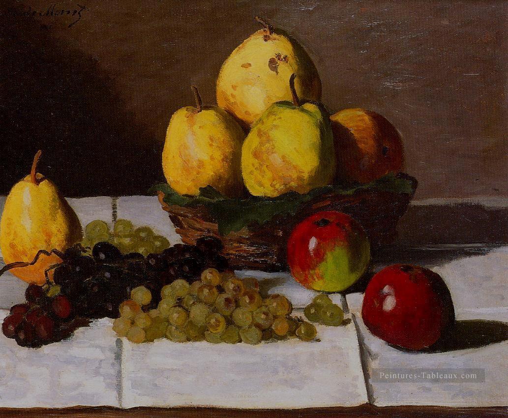 Nature morte aux poires et aux raisins Claude Monet Peintures à l'huile